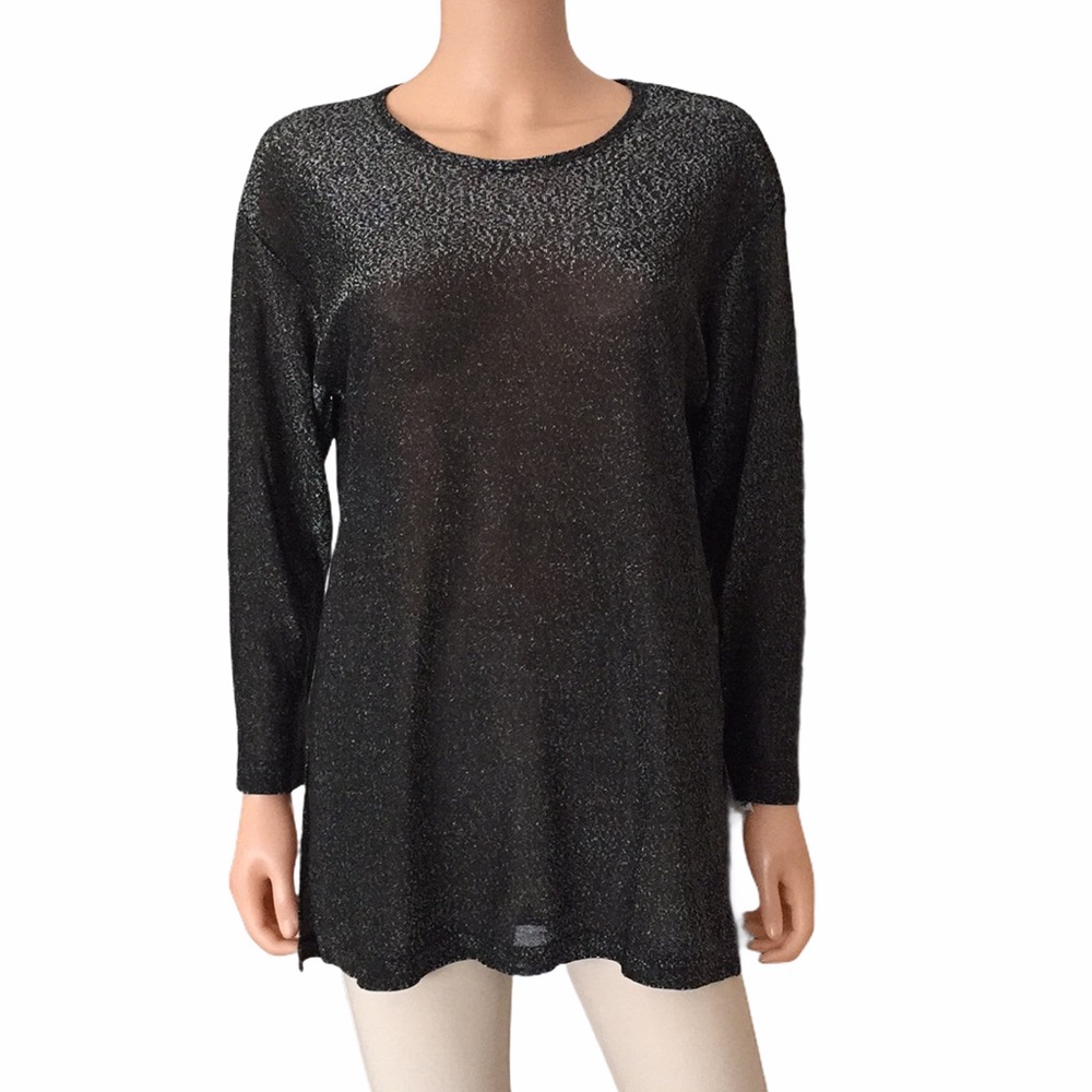 NWT Vintage 8O’s Allison Taylor black sparkly tunic